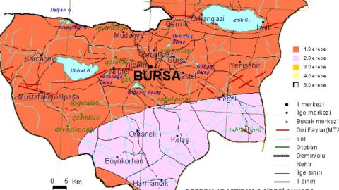 Bursa'daki fay hatları nerelerden geçiyor?