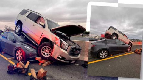 GMC Yukon’un altına giren Tesla’nın cam tavanı rüştünü ispat etti!